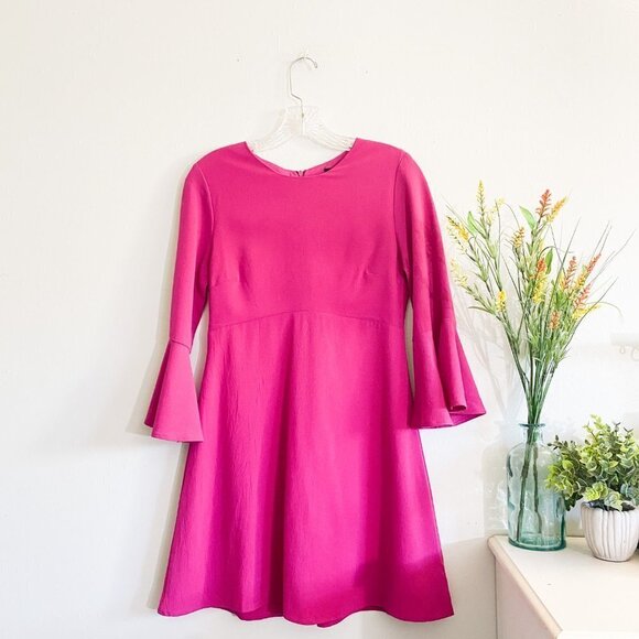 🦋 LULUS Center of Attention Magenta Flounce Dress - Picture 2 of 7